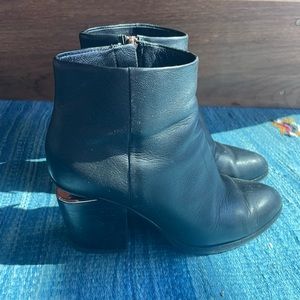 ALEXANDER WANG GABI BOOTIE WITH ROSE GOLD DESIGNER BOOTIES, size 7